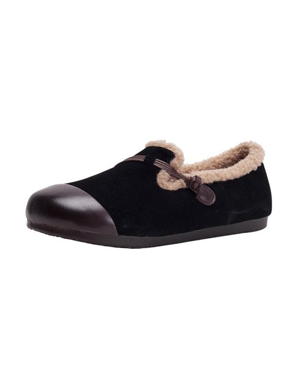 Comfy Retro Leather Flat Sko For Kvinner