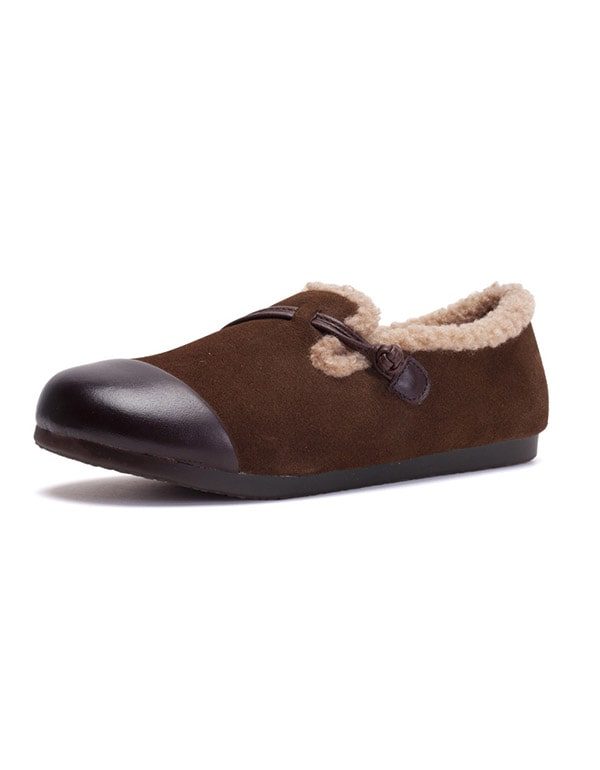 Comfy Retro Leather Flat Sko For Kvinner