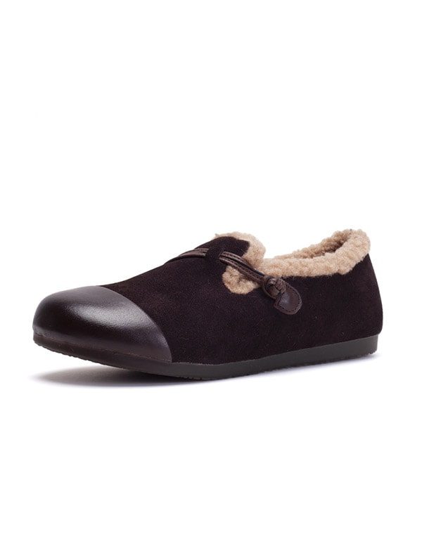 Comfy Retro Leather Flat Sko For Kvinner