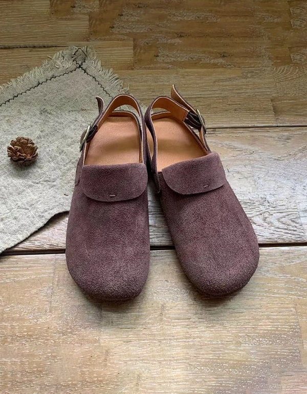 Comfy Retro Slingback Flat Sko For Kvinner