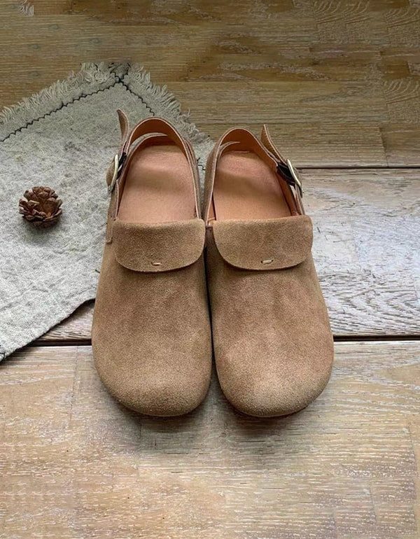 Comfy Retro Slingback Flat Sko For Kvinner