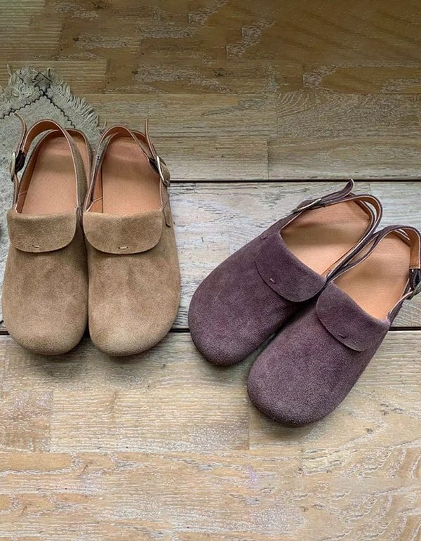 Comfy Retro Slingback Flat Sko For Kvinner