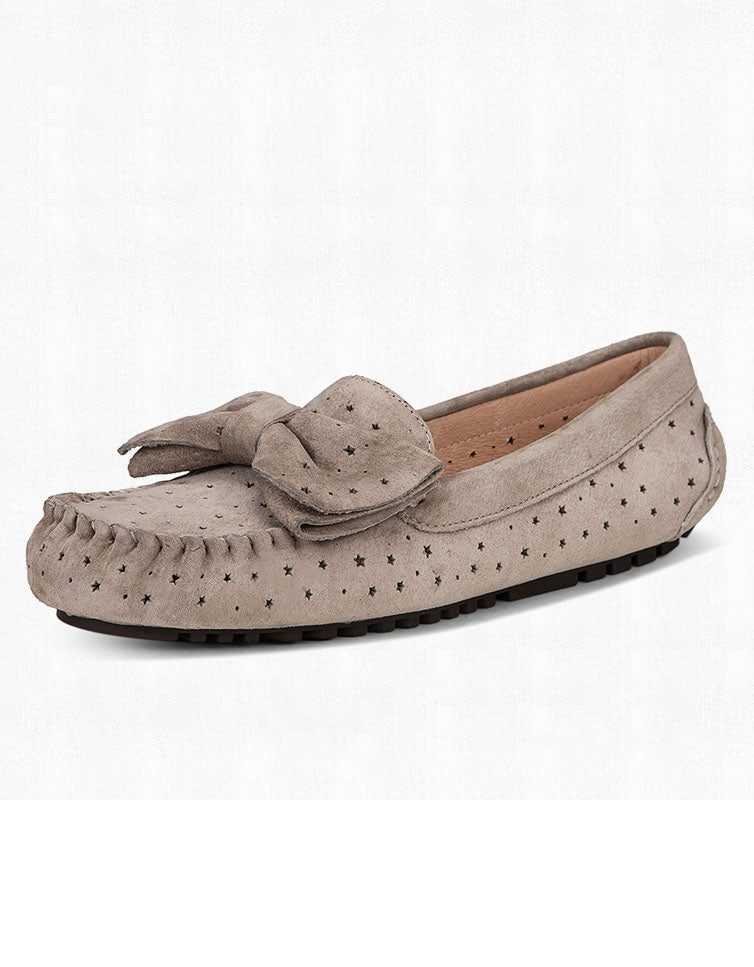 Håndlagde Retro Semskede Hule Loafers For Kvinner