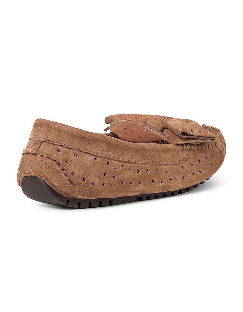 Håndlagde Retro Semskede Hule Loafers For Kvinner