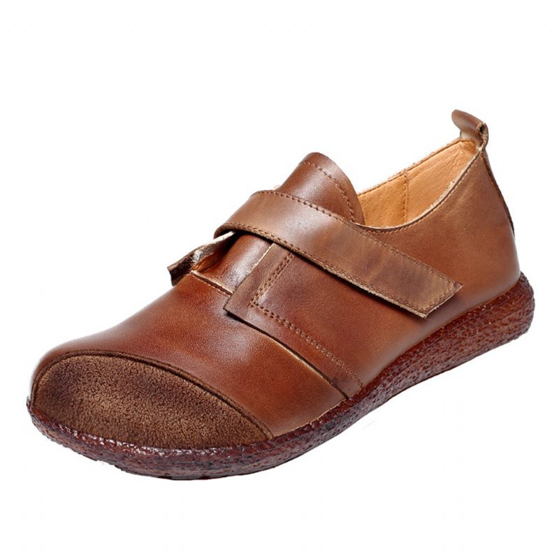 Høst Retro Leather Casual Flat Damesko | Gave Sko