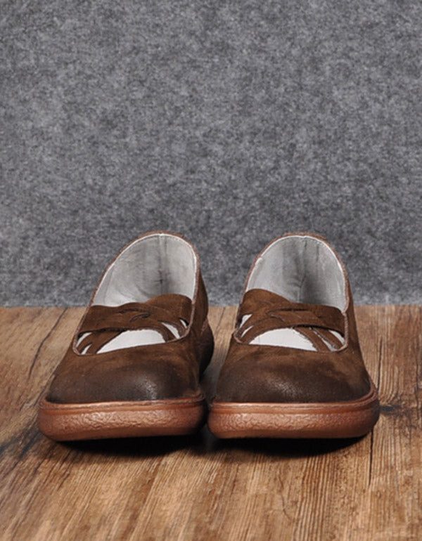 Komfortable Cross Strap Flate Sko Loafers