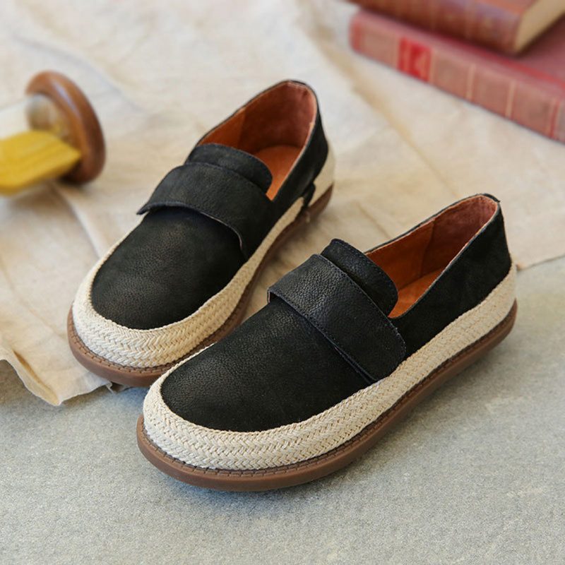 Komfortable Retro Leather Casual Flat Shoes | Gave Sko