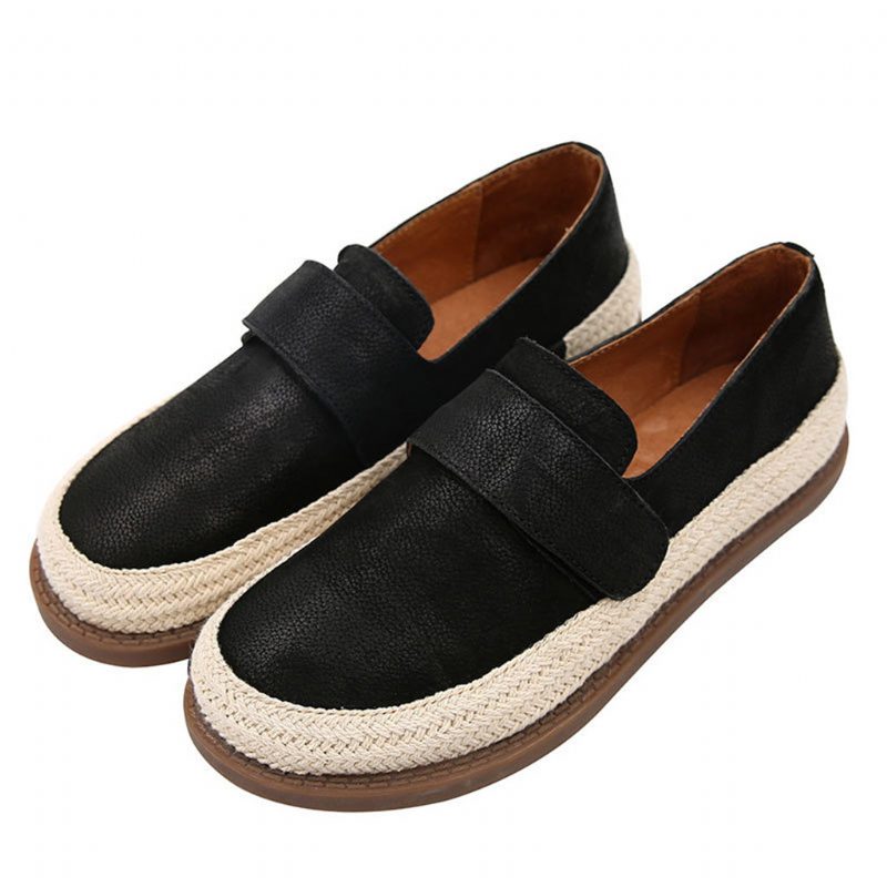 Komfortable Retro Leather Casual Flat Shoes | Gave Sko