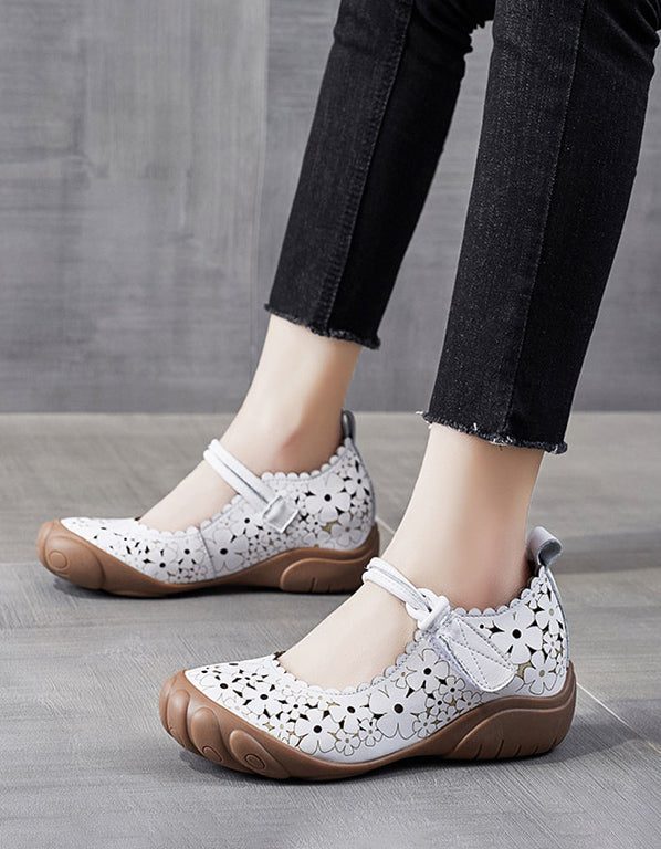 Komfortable Round Head Retro Summer Flat Shoes