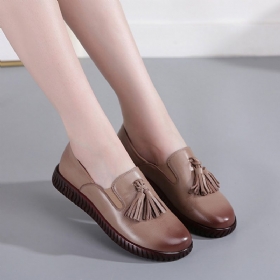 Leather Flat Casual Retro Damesko | Gave Sko