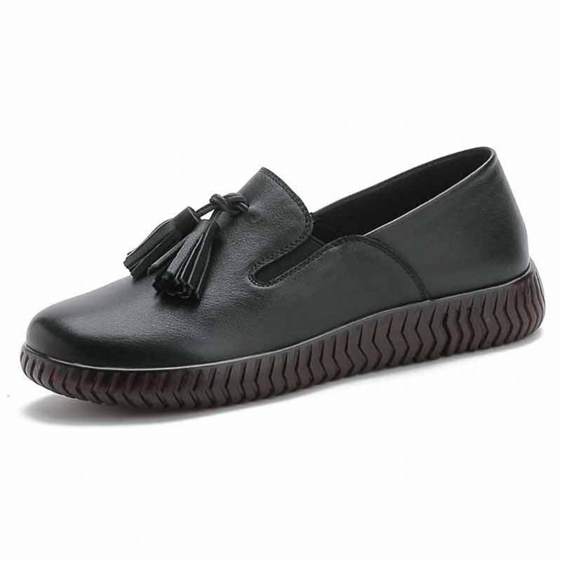 Leather Flat Casual Retro Damesko | Gave Sko