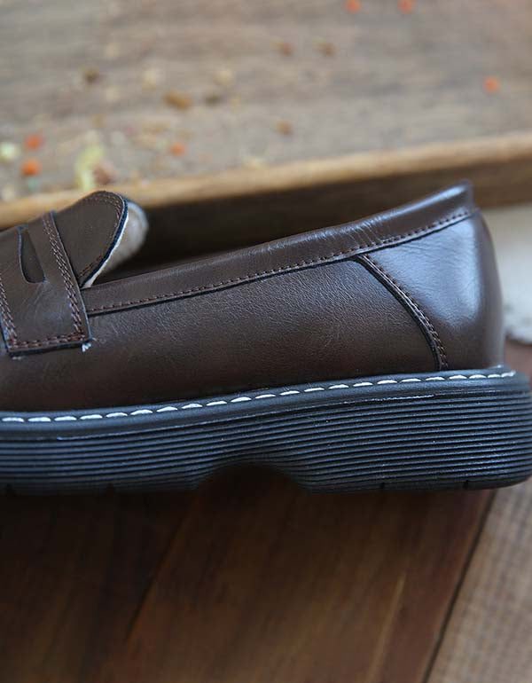 Plaid Med Bred Hode Foran Komfortable Loafers