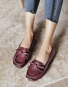 Retro Flat Myk Leather Komfortable Loafers