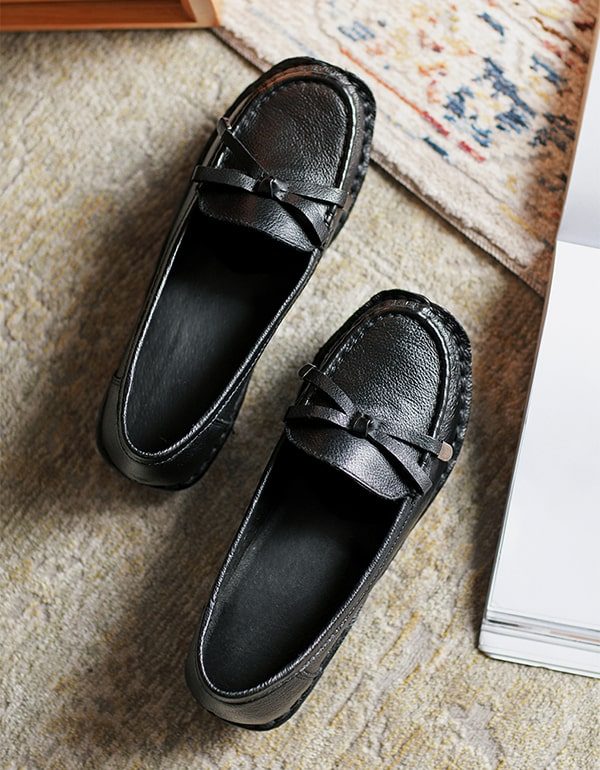 Retro Flat Myk Leather Komfortable Loafers