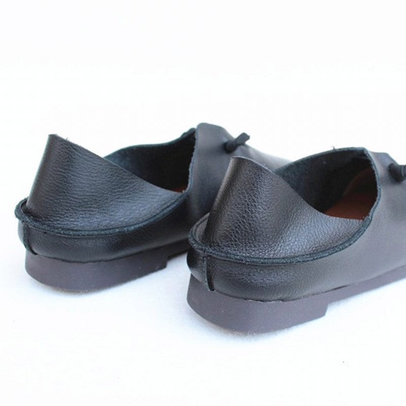 Retro Leather Elastic Soft Flate Sko 35-41