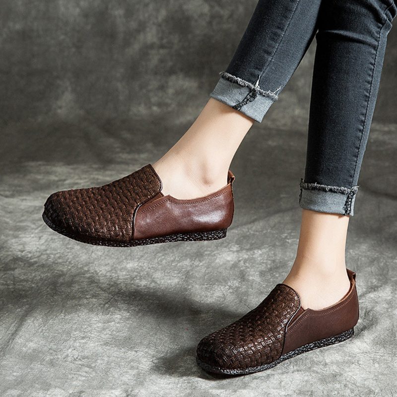 Retro Leather Komfortable Flat Sko | Gave Sko