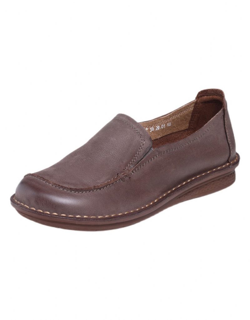 Slip-on Komfortable Håndlagde Retro Leather Flate Sko