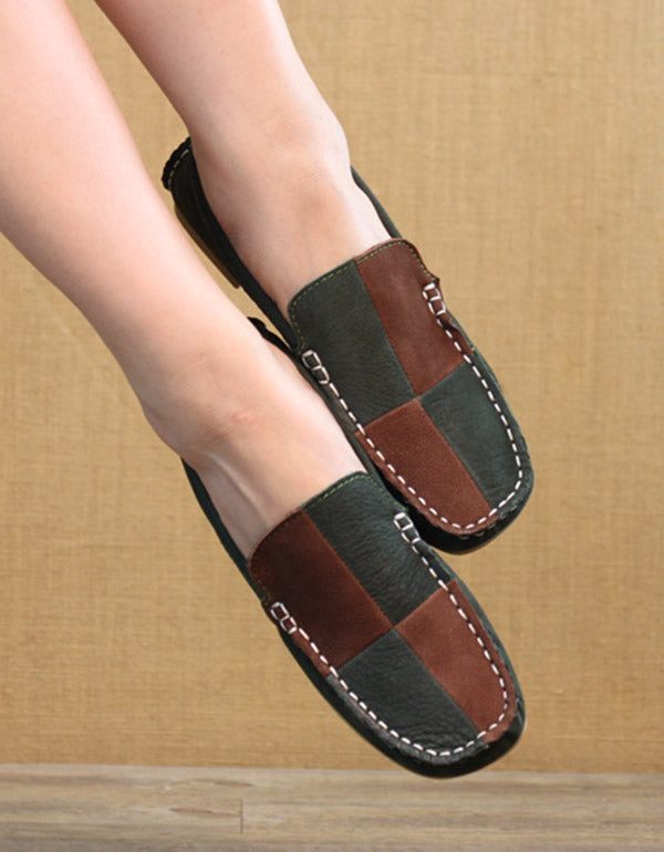 Spring Flat Håndlagde Leather Loafers