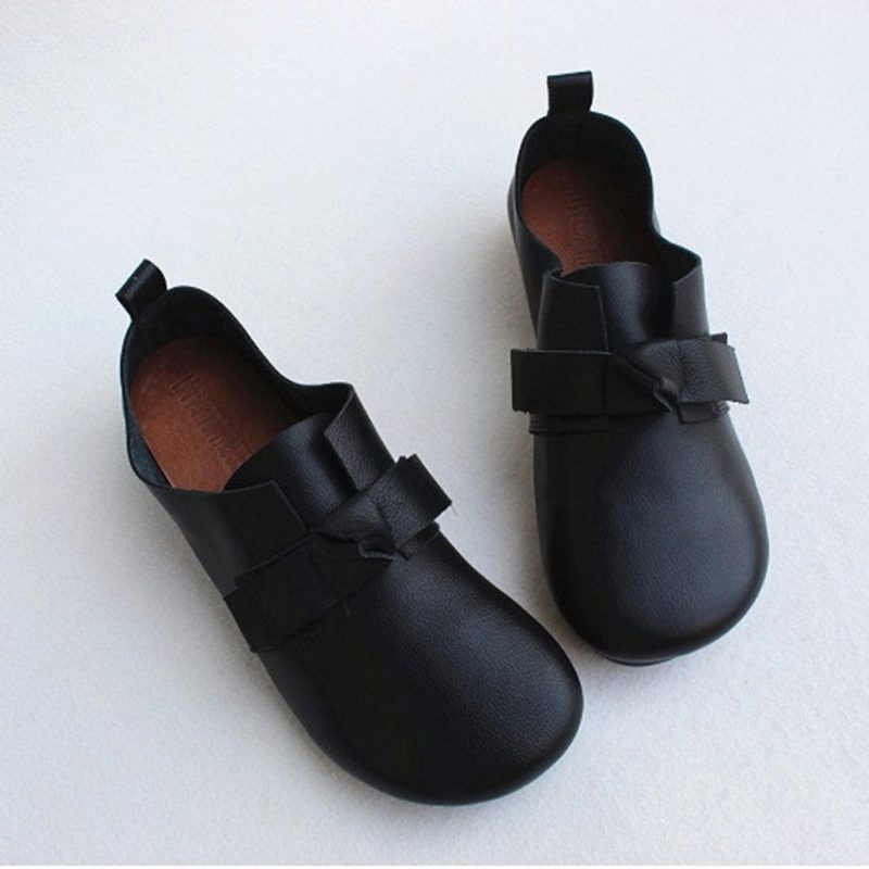 Spring Leather Bowknot Cute Flate Sko 35-41