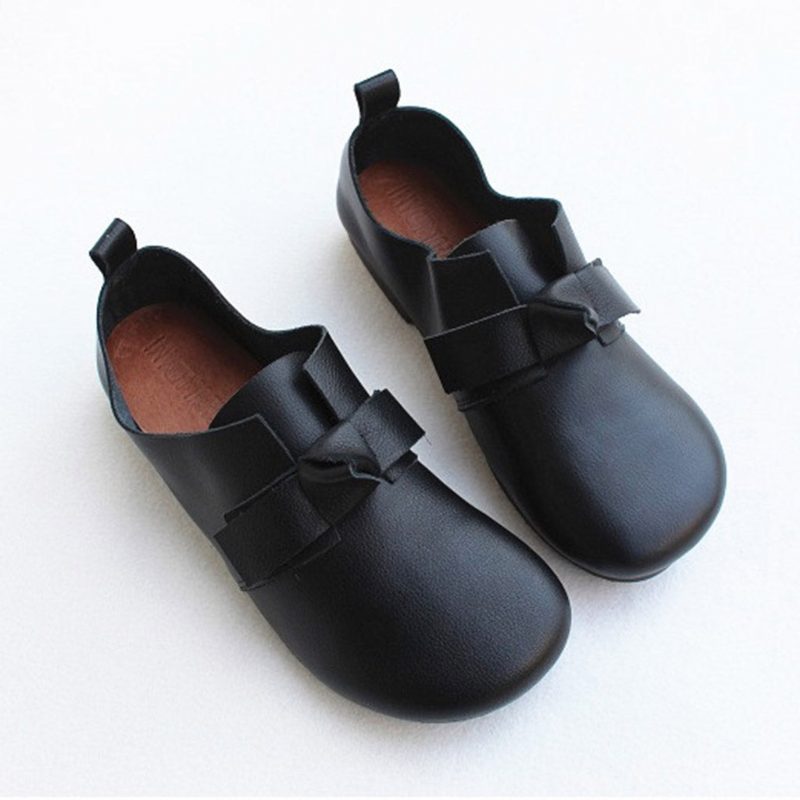 Spring Leather Bowknot Cute Flate Sko 35-41