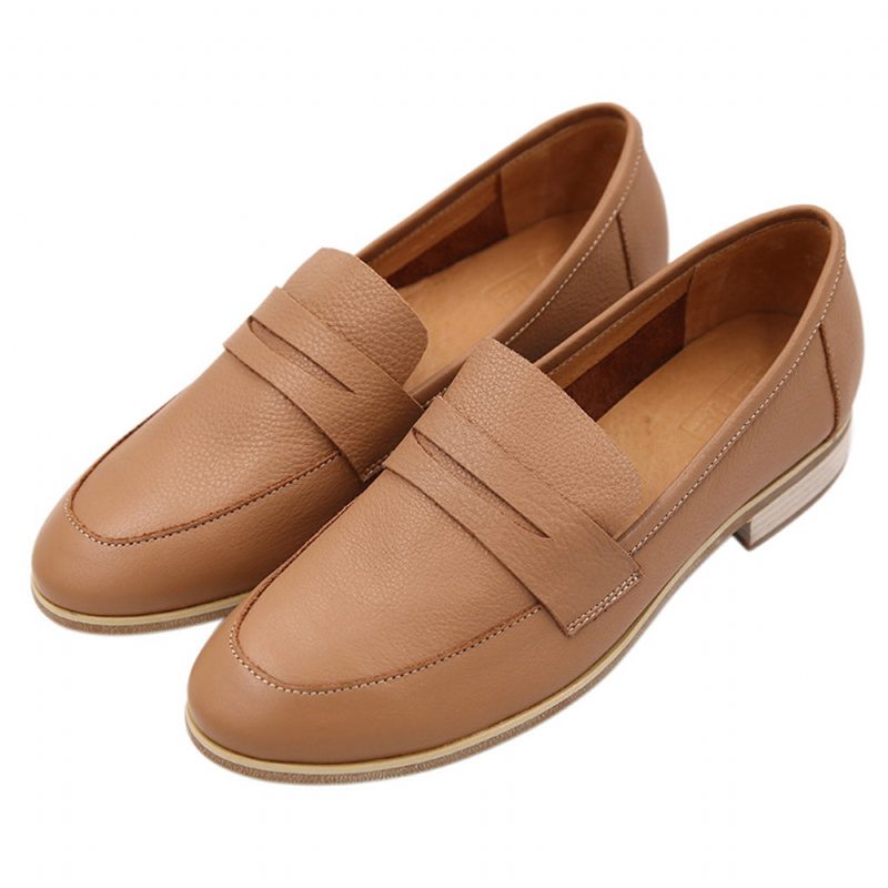 Tykk Skinn Retro Casual Flat Damesko | Gave Sko