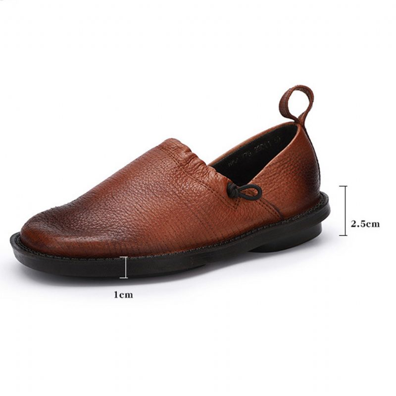 Vinterkomfortable Retro Leather Flat Sko | Obiono