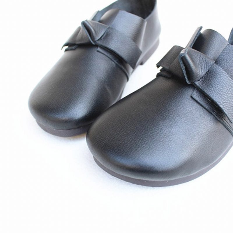 Spring Leather Bowknot Cute Flate Sko 35-41