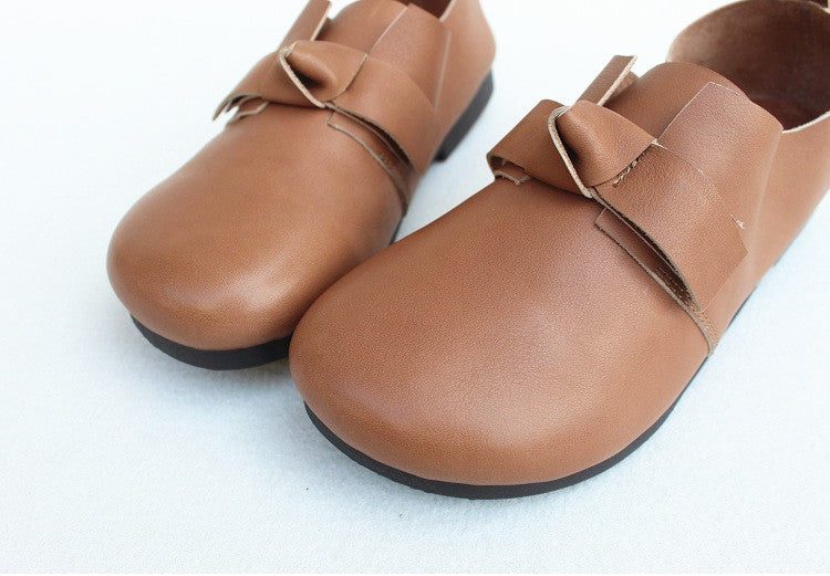 Spring Leather Bowknot Cute Flate Sko 35-41