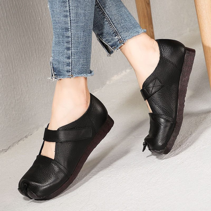 Spring Retro Leather Split Toe Komfortable Sko