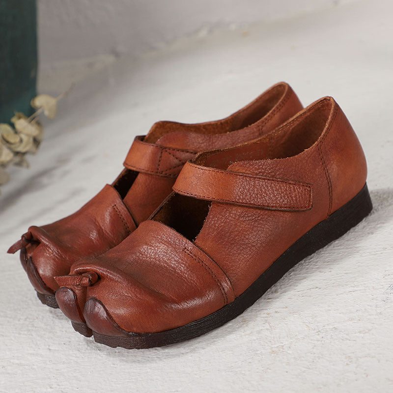 Spring Retro Leather Split Toe Komfortable Sko