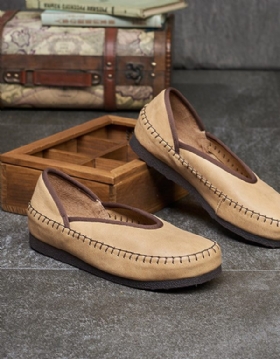 Vår Sommer Retro Leather Flate Sko Loafers