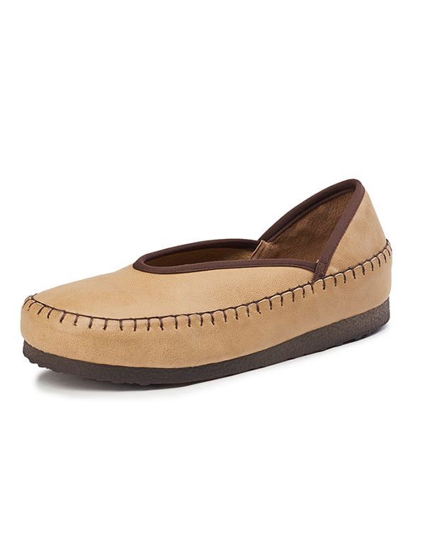 Vår Sommer Retro Leather Flate Sko Loafers