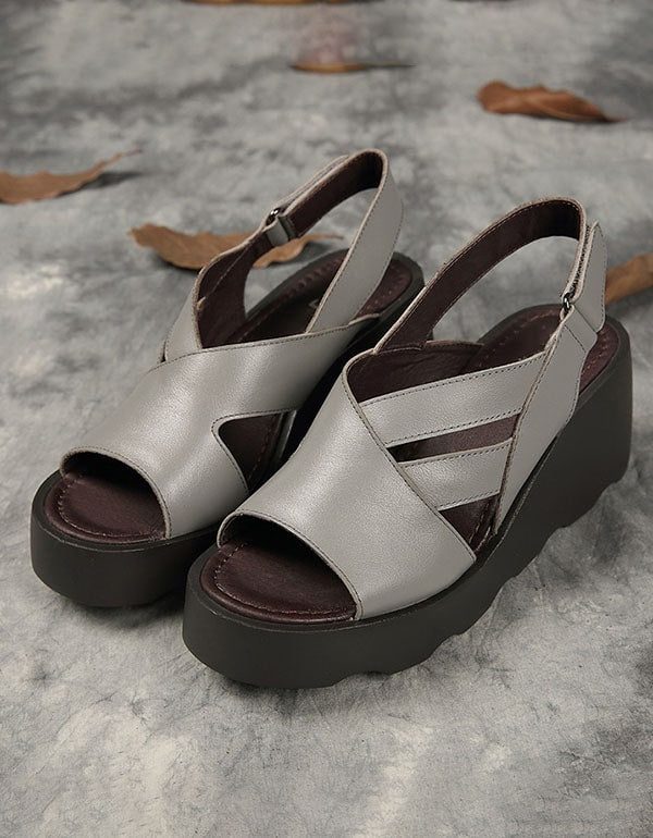 Damemote Fish Toe Wedge Sandaler Slingback