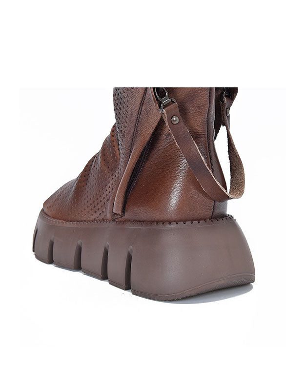 Håndlagde Retro Plattform Fisketå Sandaler Boots