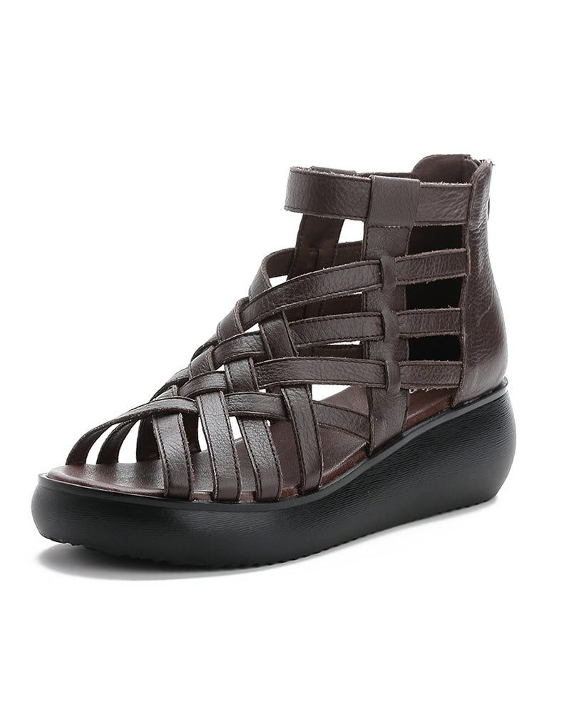 Håndlagde Retro Wedge Straps Sandaler Sommer