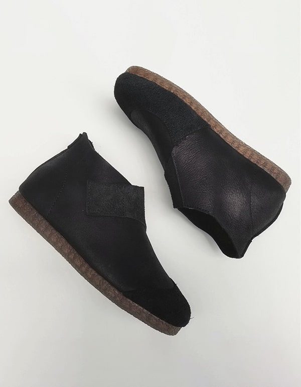 Høst Håndlagde Retro Leather Flat Ankel Boots