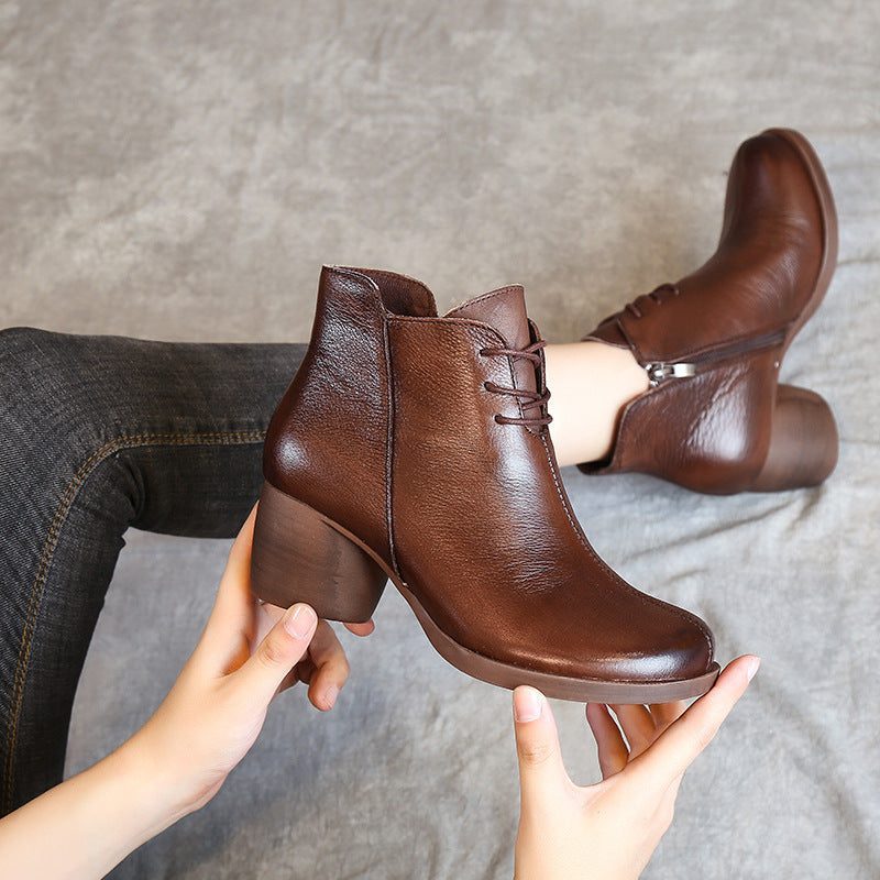 Retro Elegant Komfortable Chunky Boots | Gave Sko