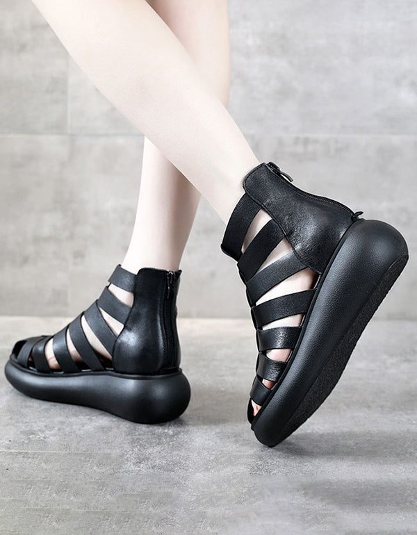 Retro Roma Strappy Wedge Sandaler For Kvinner