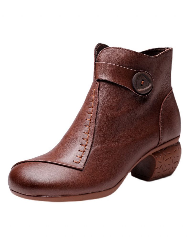 Sidespenne Retro Chunky Heel Boots