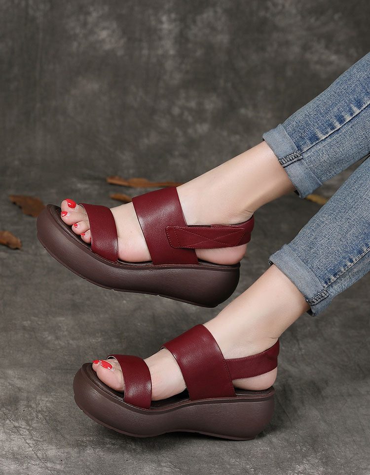 Sommer Slingback Retro Wedge Sandaler