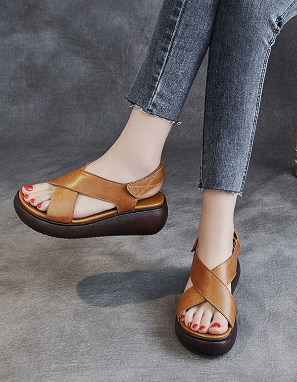 Summer Open-toe Cross Strap Kilesandaler