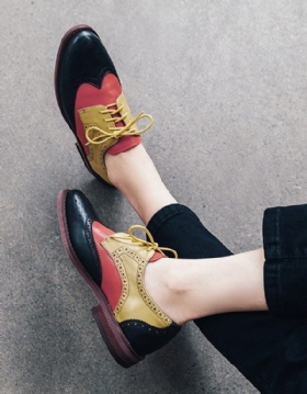 Vintage Brock Britiske Oxford-sko For Kvinner