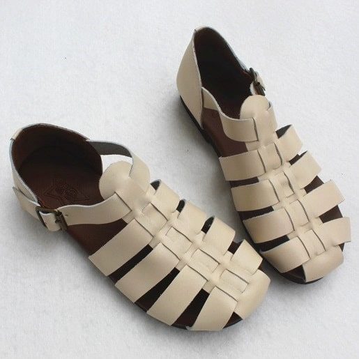 Vintage Strappy Close-toe Flat Sandaler | 35-41