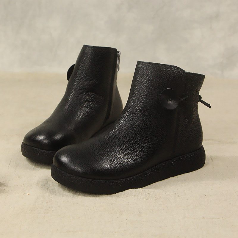 Vinter Retro Lær Komfortable Velvet Boots