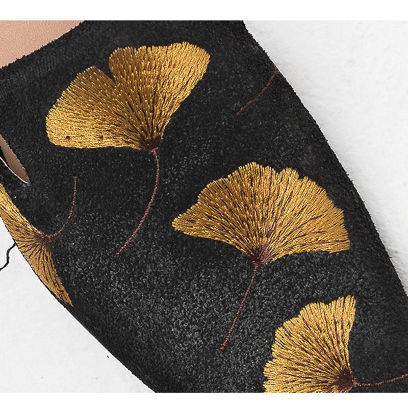 Ginkgo Broderte Dametøfler | Gave Sko