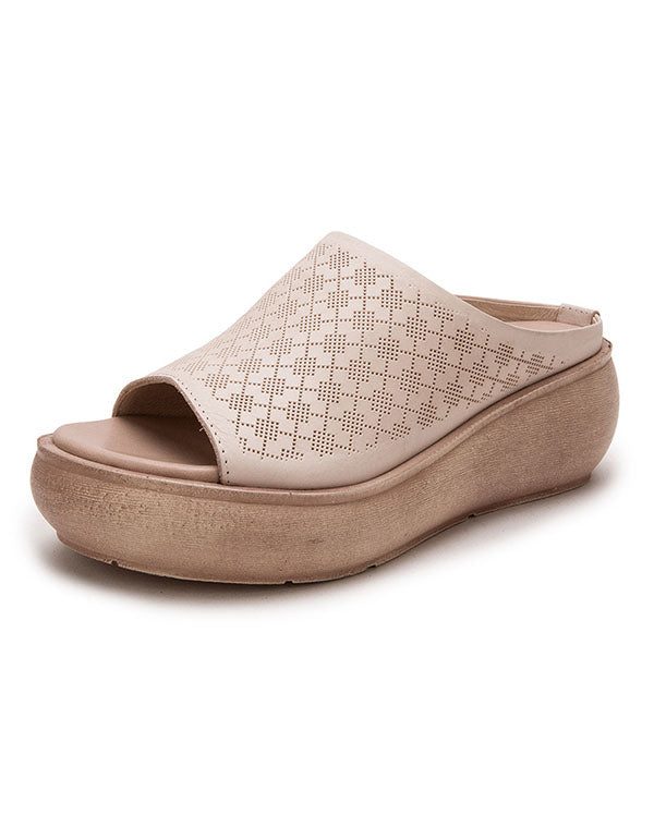 Skinntøfler Wedge Summer Fashion