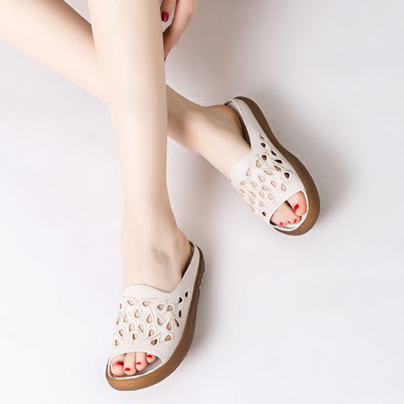 Sommer Casual Hollow Slippers Beige