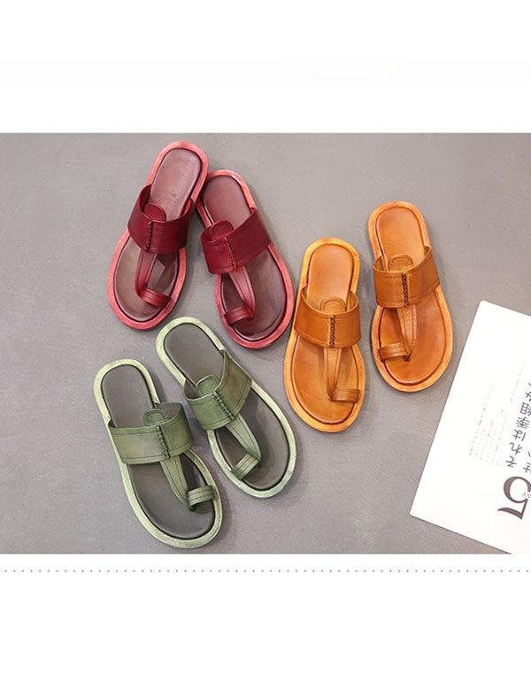 Sommer Flip Flop Skinntøfler For Kvinner